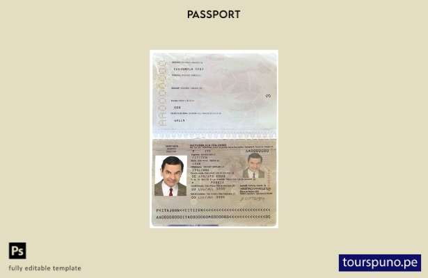 Plantilla de pasaporte de Italia lista para imprimir